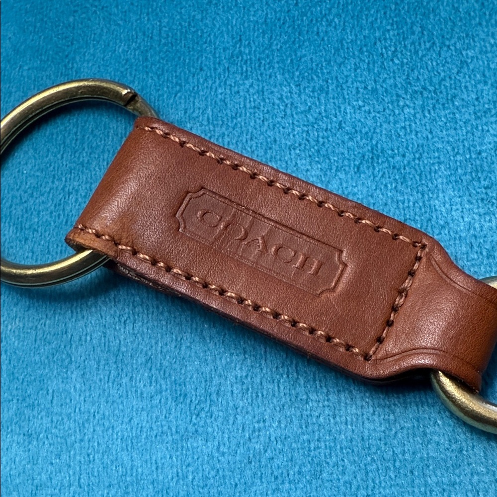 Coach Vintage Brown Leather Keychain with Gold Hardware - Picture 7 of 7